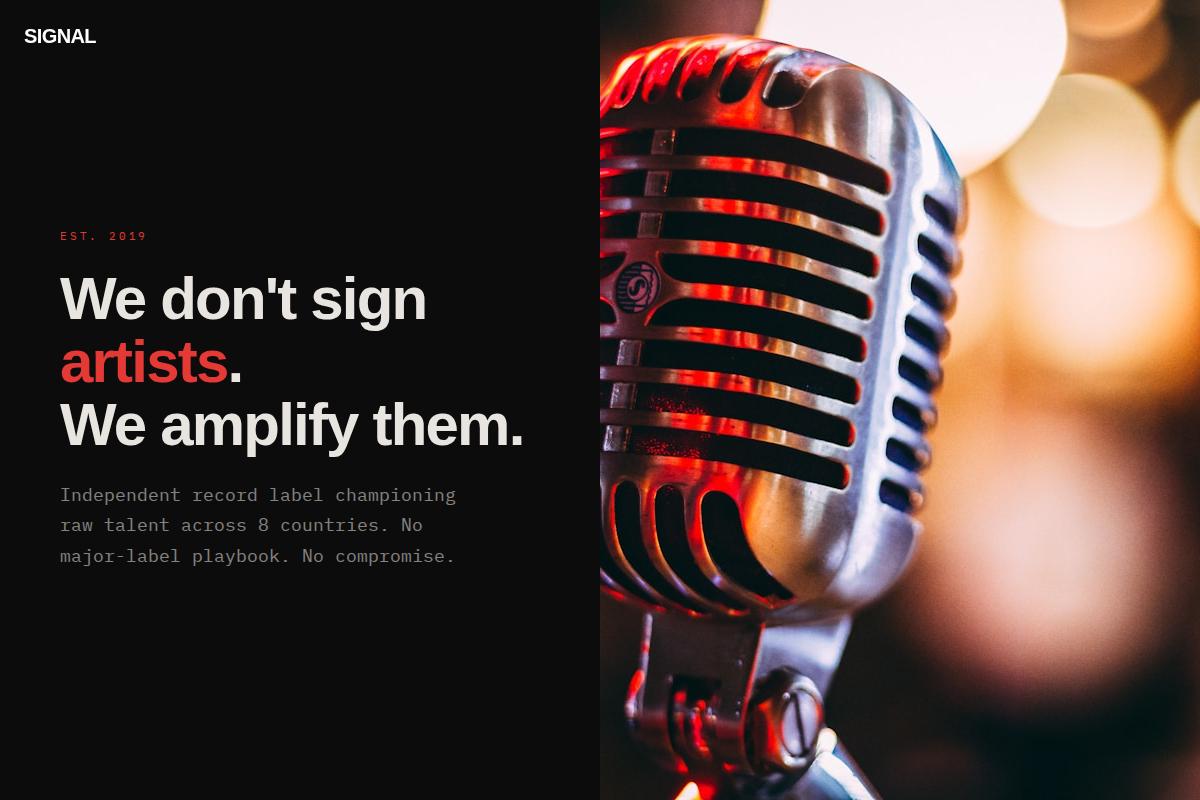 SIGNAL template preview